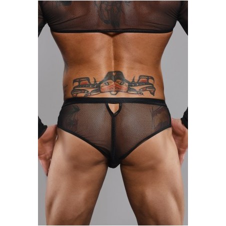 Slip type brésilien noir ouvert - Regnes
