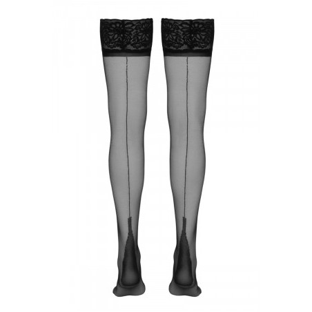 Bas autofixants couture noir 1 - Cotelli Legwear