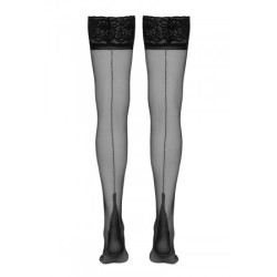 Bas autofixants couture noir 1 - Cotelli Legwear
