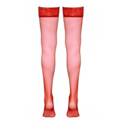 Bas autofixants rouge - Cotelli Legwear