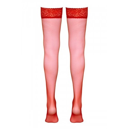 Bas autofixants rouge - Cotelli Legwear