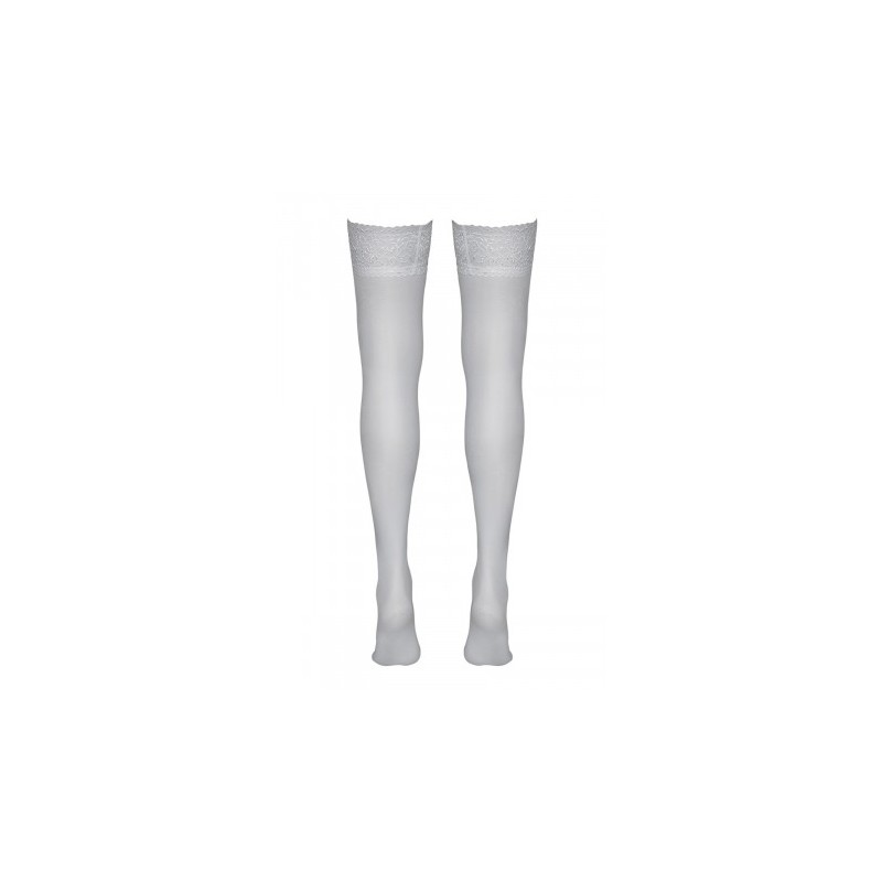Bas autofixants blanc - Cotelli Legwear