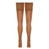 Bas autofixants large jarretière dentelle beige - Cotelli Legwear