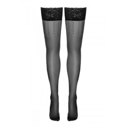 Bas autofixants noir Hold up 2 - Cotelli Legwear