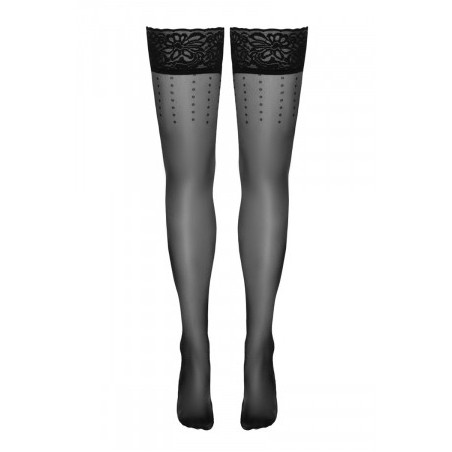 Bas autofixants noir Hold up 2 - Cotelli Legwear