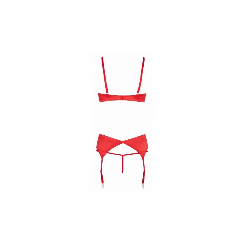 Ensemble lingerie 3 pièces ouvert rouge - Cottelli Lingerie