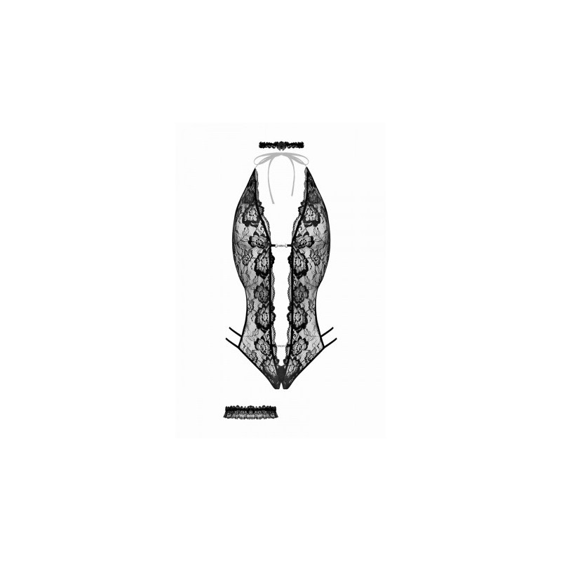 Ensemble body ouvert Renee noir - Christine