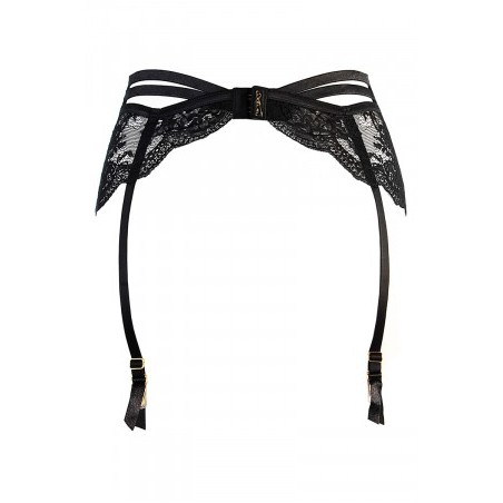 Porte-jarretelles tulle et dentelle noir V-10712 - Axami