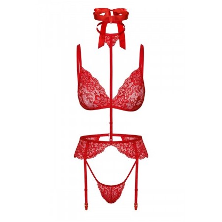 Ensemble 5 pièces Bondage Red Lace Kiss 243 - Kissable