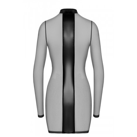 Mini robe tulle et wetlook Crossfire F369 - Noir Handmade