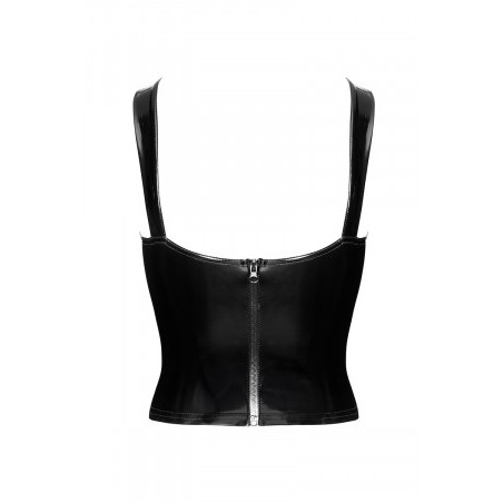 Corset en vinyle Dominae F379 - Noir Handmade