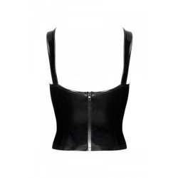 Corset en vinyle Dominae F379 - Noir Handmade