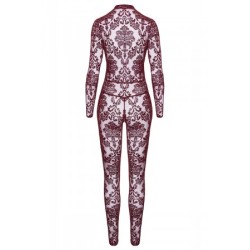 Combinaison en tulle floqué Kink Royal F382 - Noir Handmade