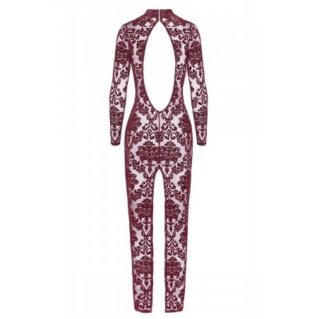 Robe fendue en tulle floqué Kink Royal F383 - Noir Handmade