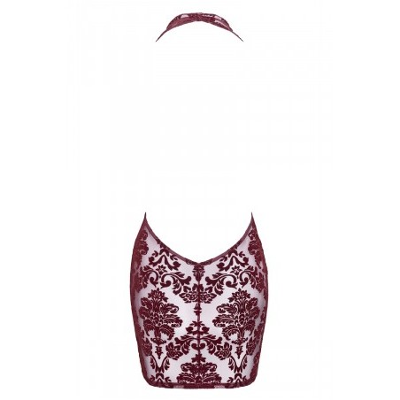 Mini robe dos nu en tulle floqué Kink Royal F385 - Noir Handmade