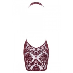 Mini robe dos nu en tulle floqué Kink Royal F385 - Noir Handmade