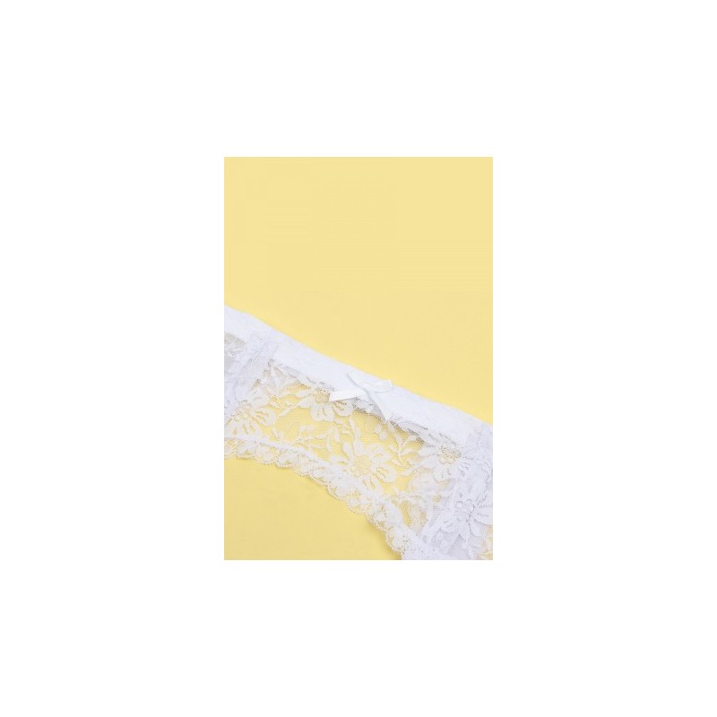Porte-jarretelles et string Blanc - Litolu Lingerie