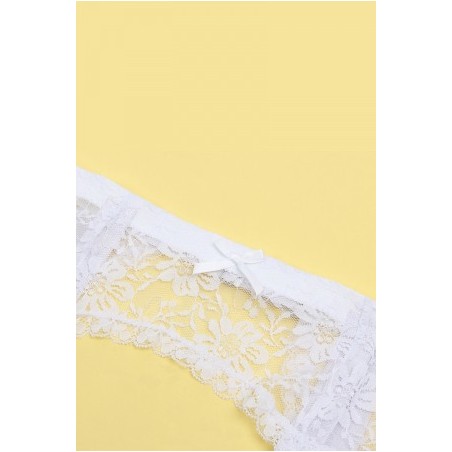 Porte-jarretelles et string Blanc - Litolu Lingerie