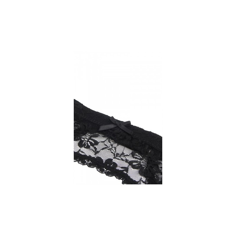 Porte-jarretelles et string Noir - Litolu Lingerie