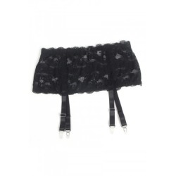 Porte-jarretelles dentelle large Noir - Litolu Lingerie