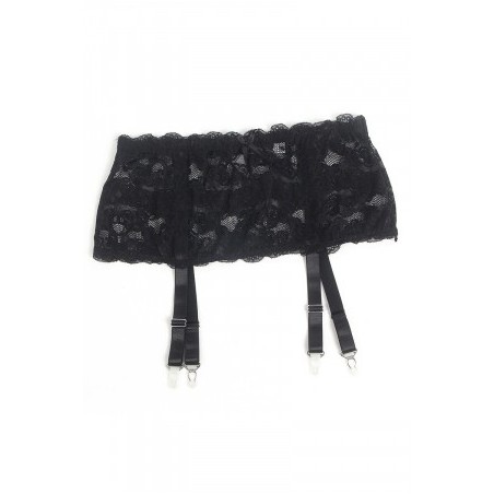 Porte-jarretelles dentelle large Noir - Litolu Lingerie