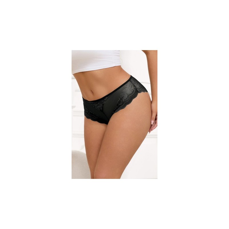 Tanga dentelle bijou Coeur Noir - Litolu Lingerie