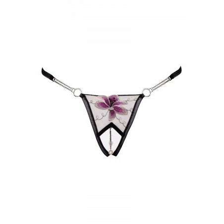 String ouvert Fleur brodée - Cottelli LINGERIE