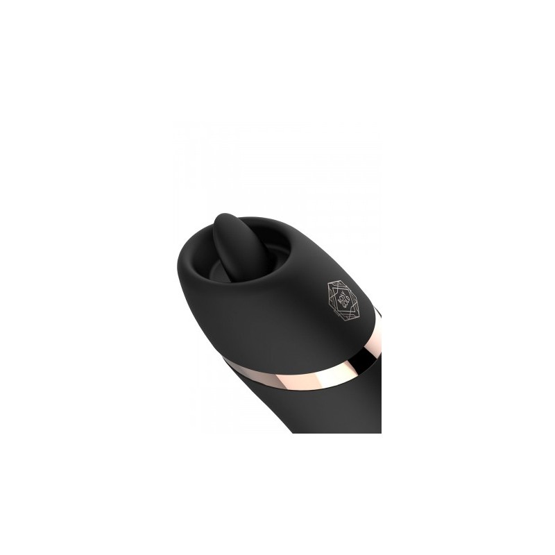Stimulateur 2 en 1 avec langue vibrante - Rosy Gold