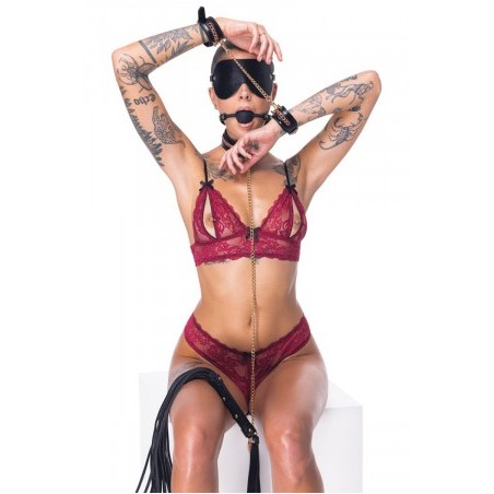 Ensemble 7 pièces Fetish SM noir -  Bad Kitty