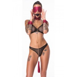 Ensemble 7 pièces Fetish SM rose -  Bad Kitty