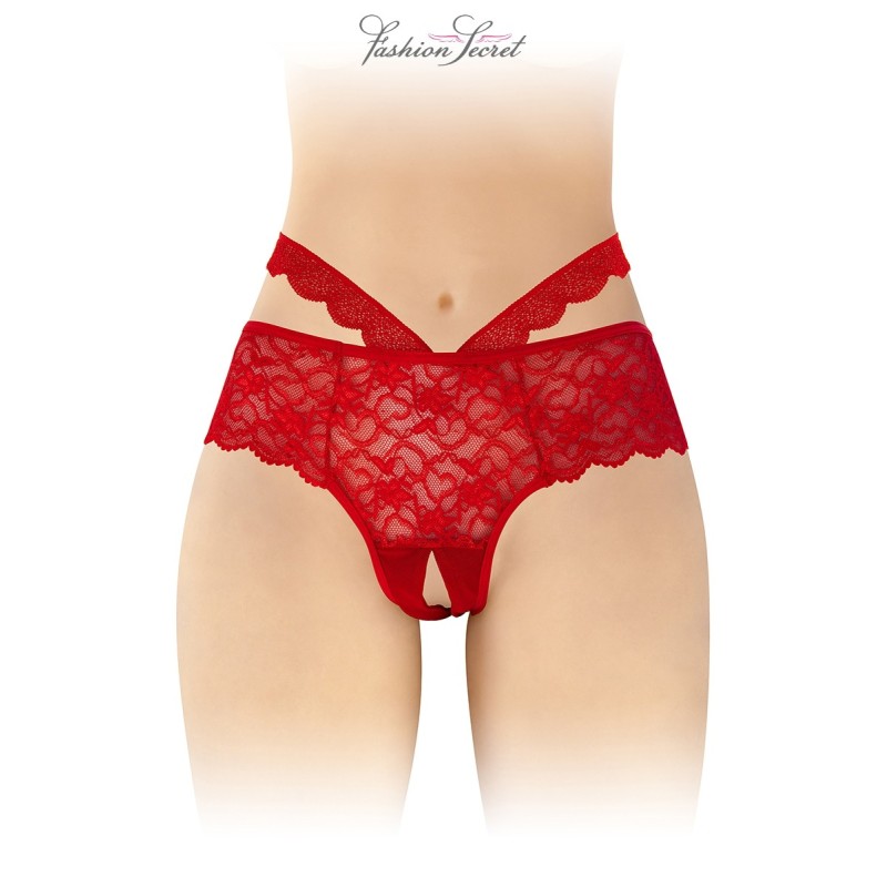 Culotte ouverte dentelle rouge Marie | Sensual-Shop