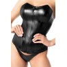 Corset wetlook noir Mysteria F334 Noir Handmade | Sensual-Shop