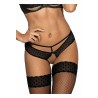 String tulle floqué noir et beige Axami | Sensual-Shop