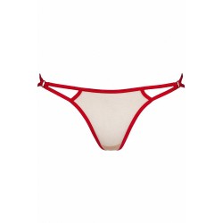 String tulle beige et broderie rouge Axami | Sensual-Shop