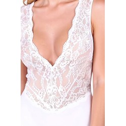 Body blanc Evalie dentelle & microfibre Passion | Sensual-Shop
