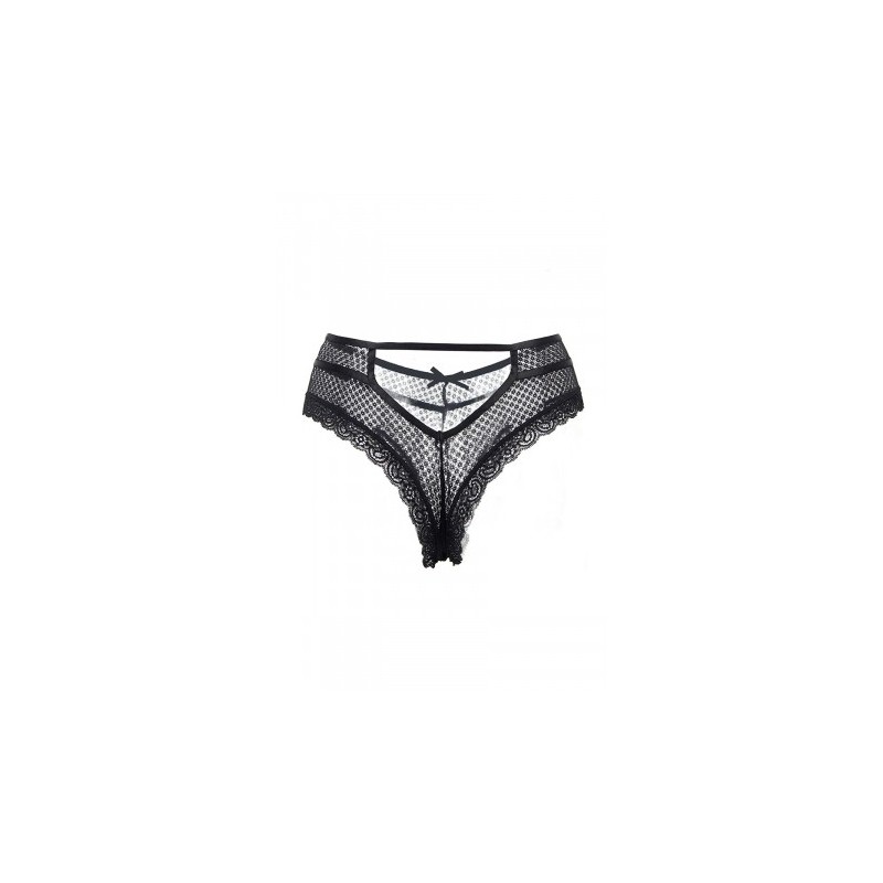 Tanga noir dentelle - Paris Hollywood