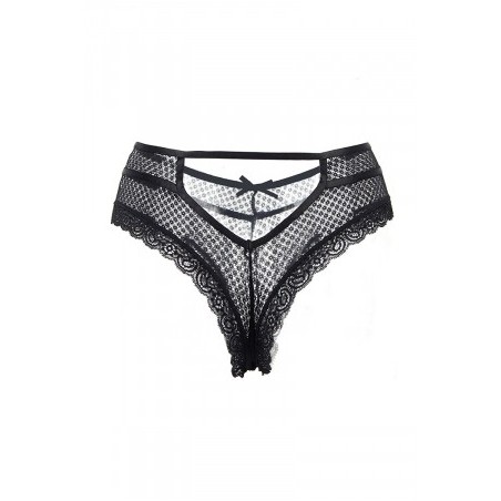 Tanga noir dentelle - Paris Hollywood