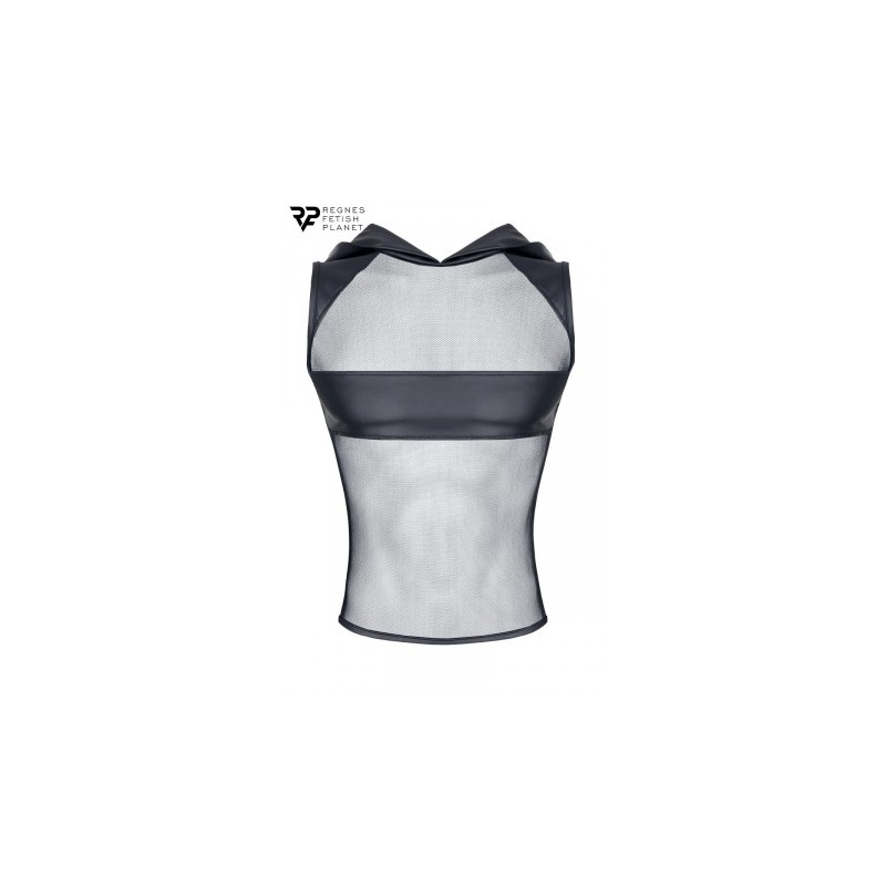 T-shirt à capuche wetlook et mesh - Regnes